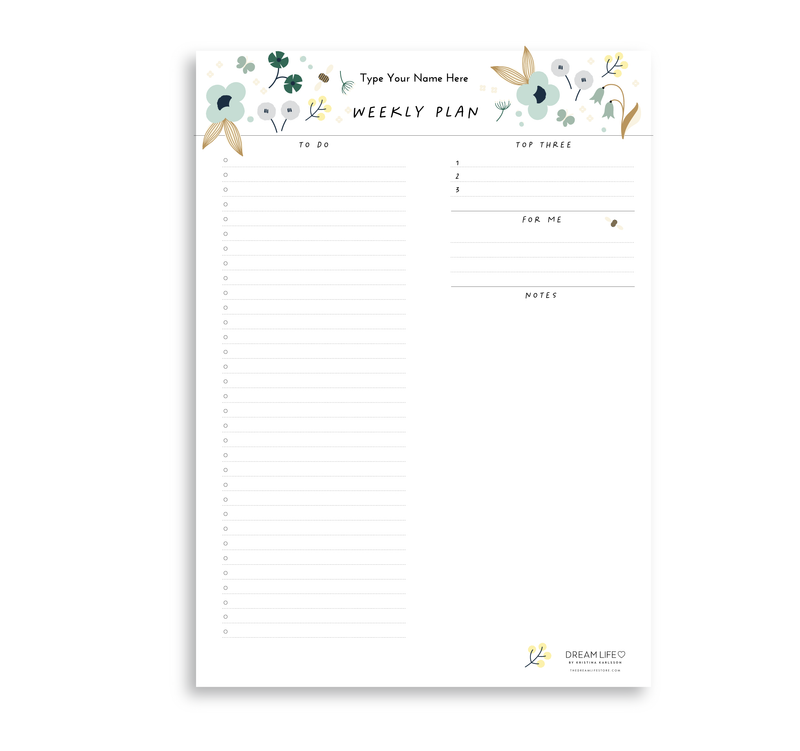 A4 Weekly Plan Notepad - Spring - Green