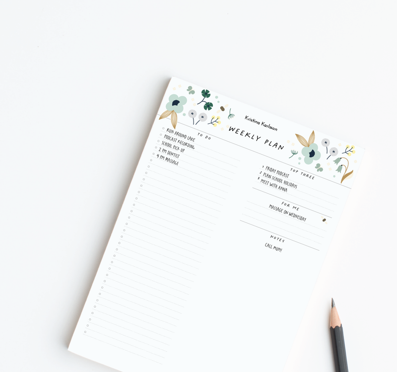 A4 Weekly Plan Notepad - Spring - Green