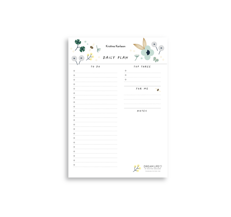 A5 Daily Plan Notepad - Spring - Green
