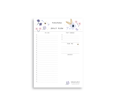 A5 Daily Plan Notepad - Spring - Lilac