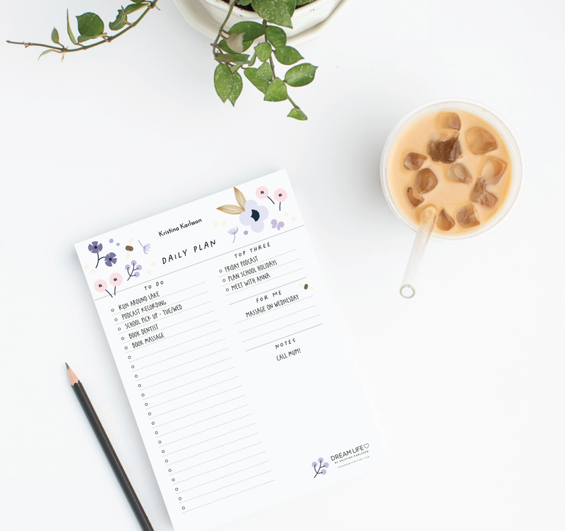 A5 Daily Plan Notepad - Spring - Lilac