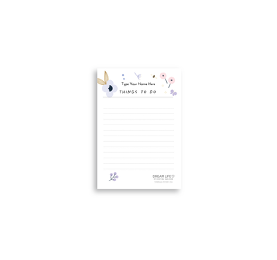 A6 Things To Do Notepad - Spring - Lilac