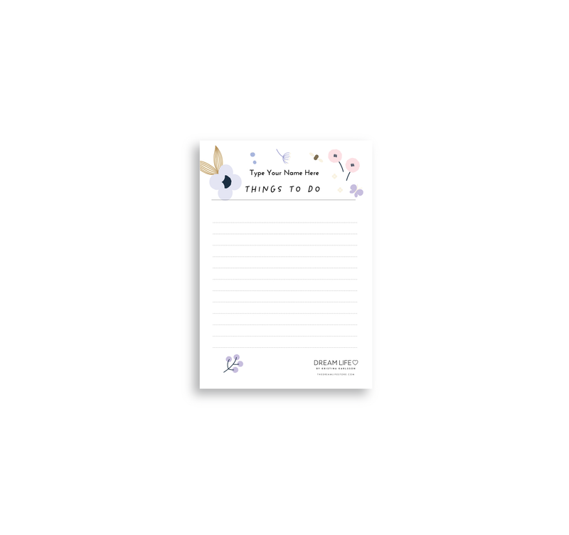 A6 Things To Do Notepad - Spring - Lilac
