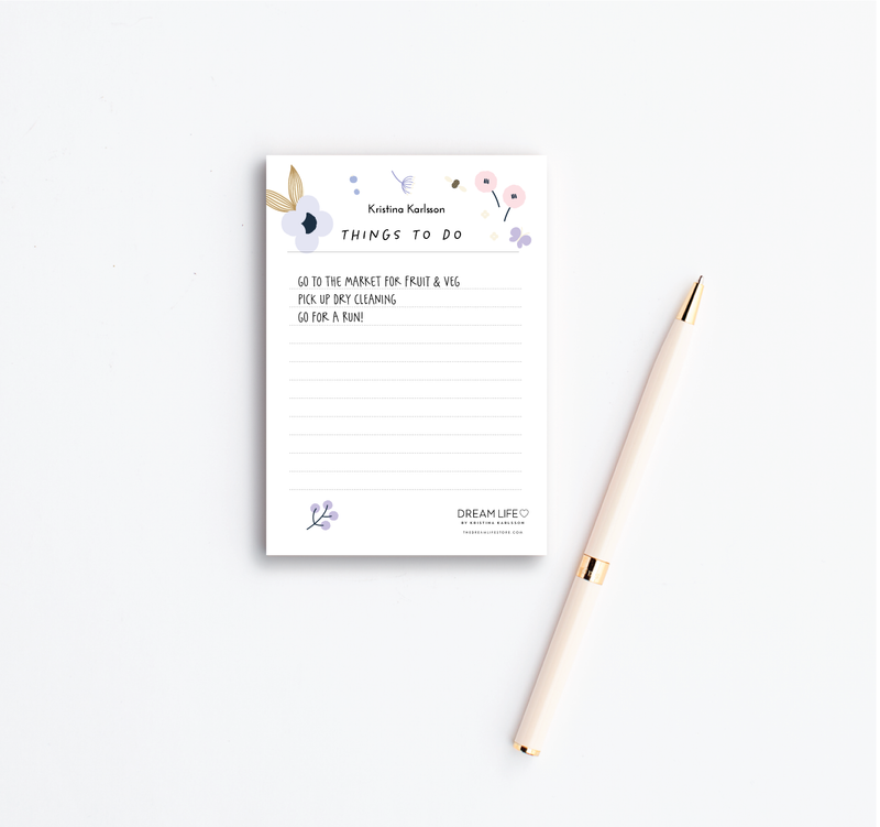 A6 Things To Do Notepad - Spring - Lilac
