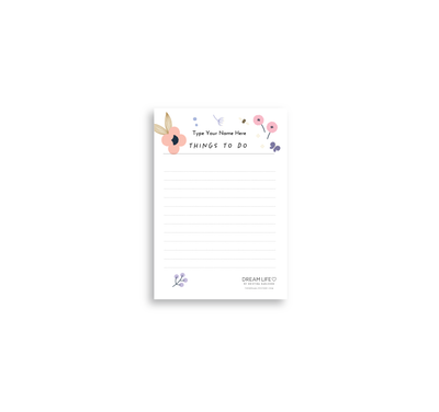 A6 Things To Do Notepad - Spring - Pink