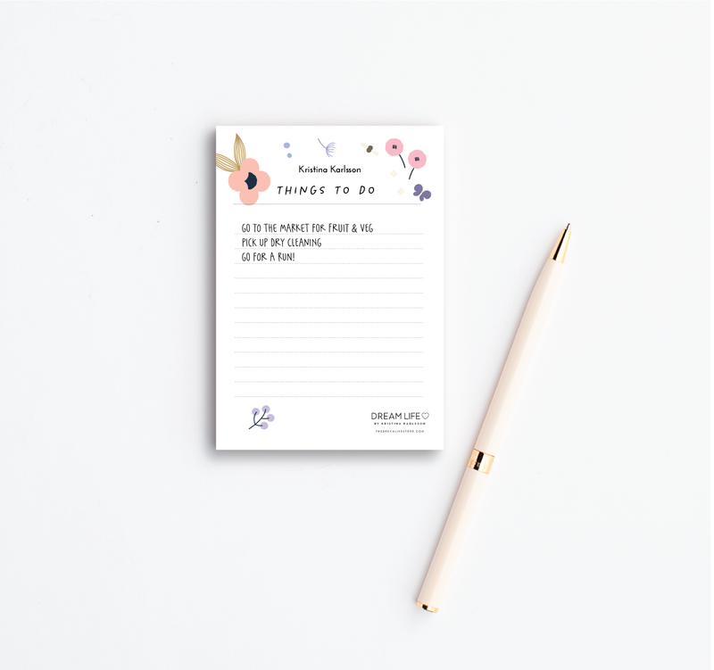 A6 Things To Do Notepad - Spring - Pink