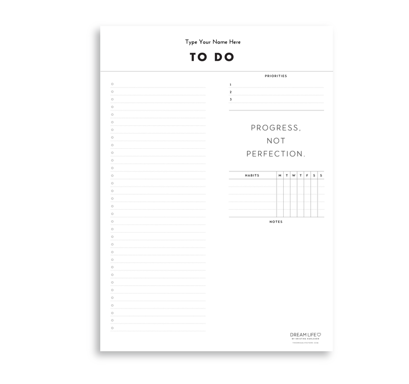A4 To Do Notepad - Minimal