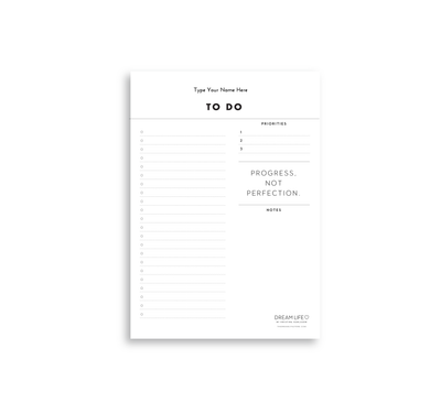 A5 To Do Notepad - Minimal