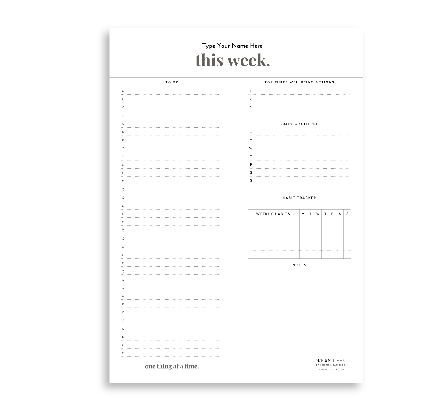 A4 Wellbeing Notepad - Minimal – Dream Life
