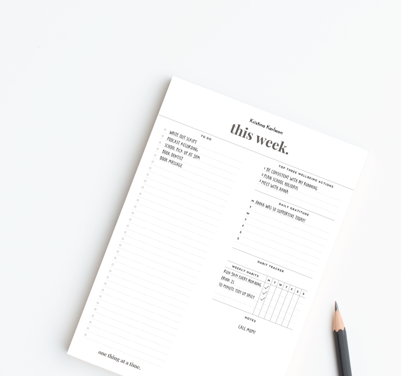 A4 Wellbeing Notepad - Minimal