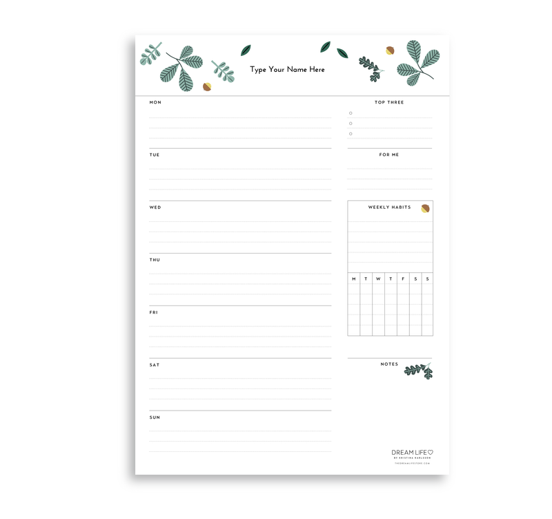 A4 Weekly Notepad - Kastanj