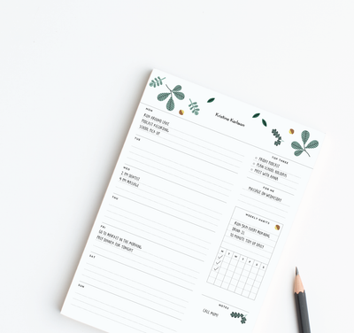 A4 Weekly Notepad - Kastanj