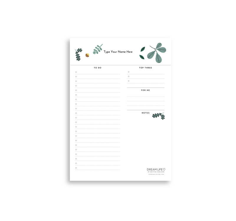 A5 Daily Plan Notepad - Kastanj