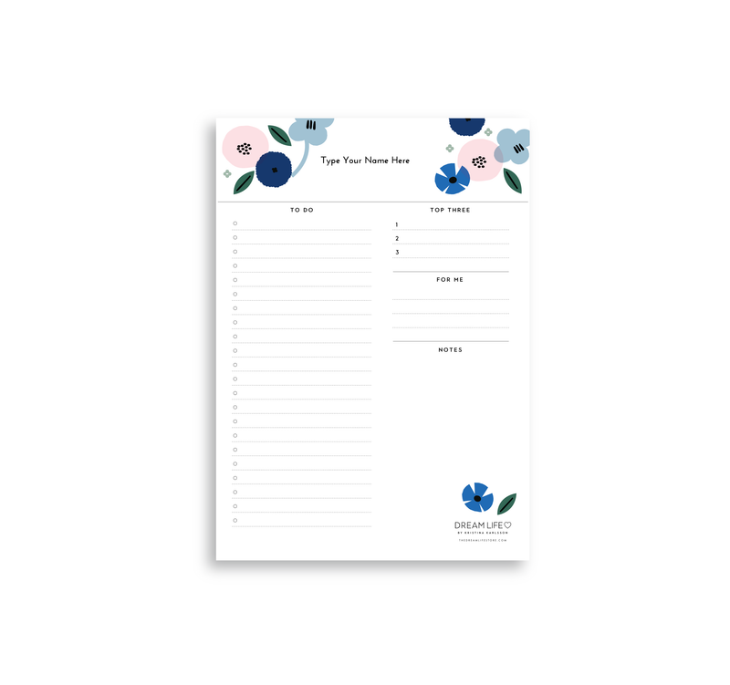 A5 Daily Plan Notepad - Summer - Blue