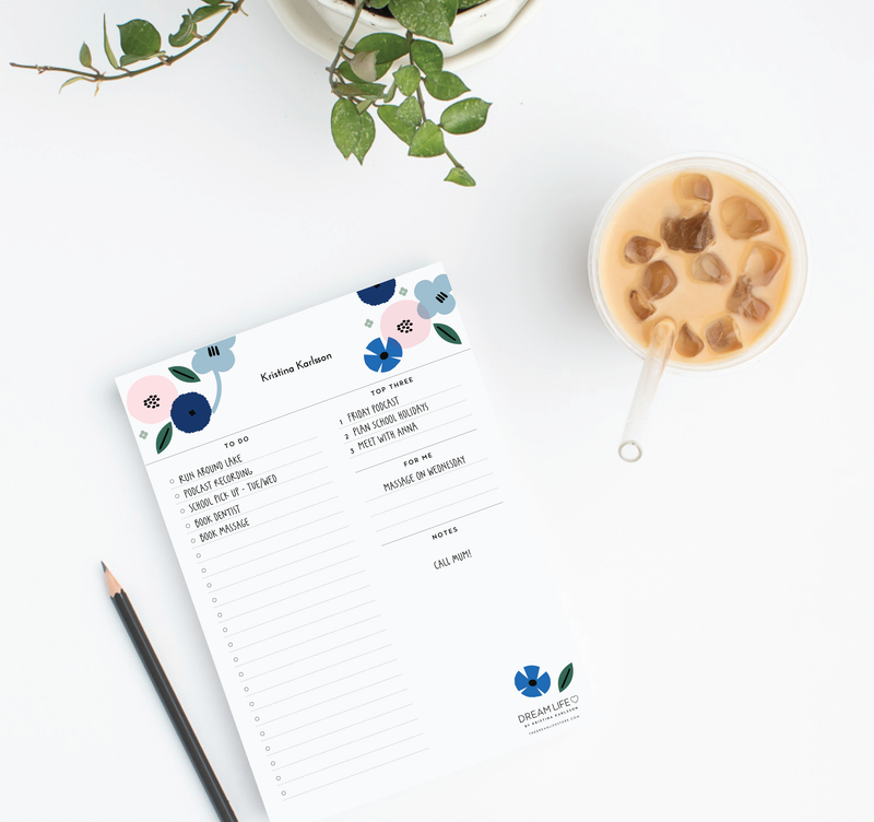 A5 Daily Plan Notepad - Summer - Blue