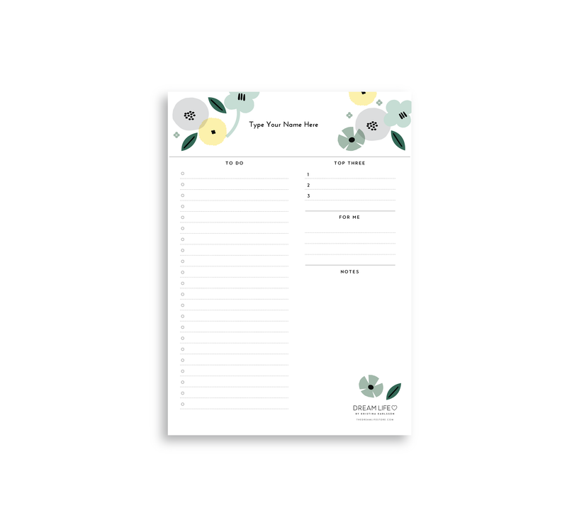A5 Daily Plan Notepad - Summer - Green