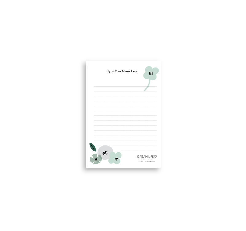 A6 Notepad - Summer - Green