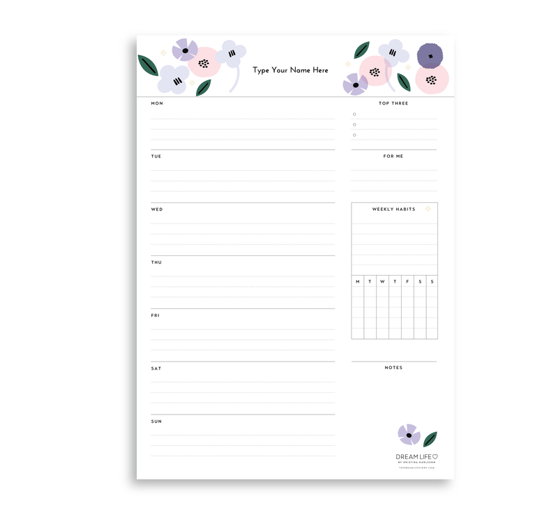 A4 Weekly Notepad - Summer - Lilac