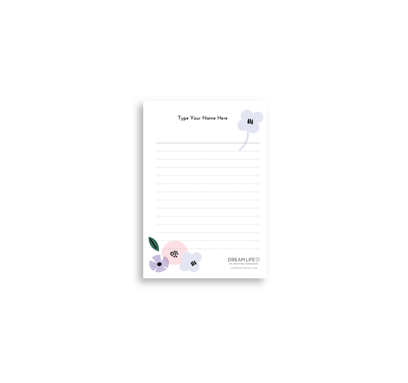 A6 Notepad - Summer - Lilac