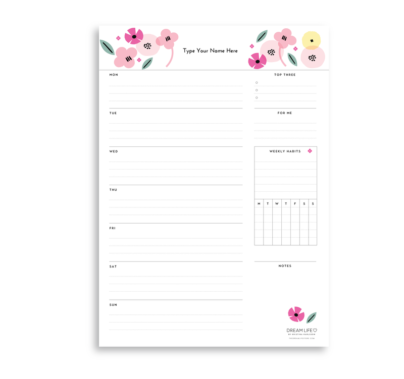 A4 Weekly Notepad - Summer - Pink – Dream Life