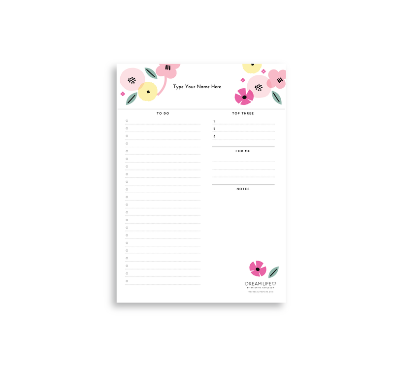 A5 Daily Plan Notepad - Summer - Pink