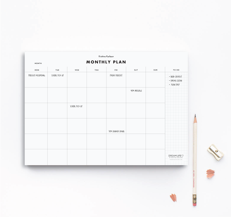 A4 Monthly Notepad - Minimal