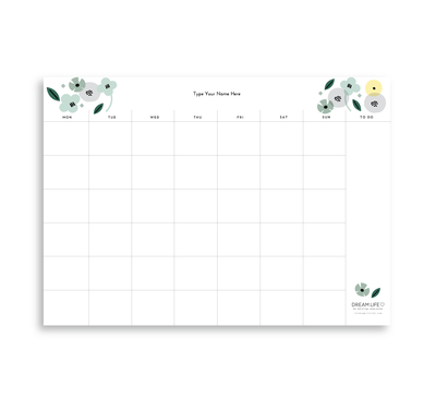 A4 Monthly Notepad - Summer - Green