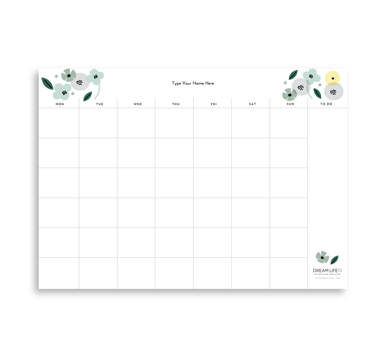 A4 Monthly Notepad - Summer - Green