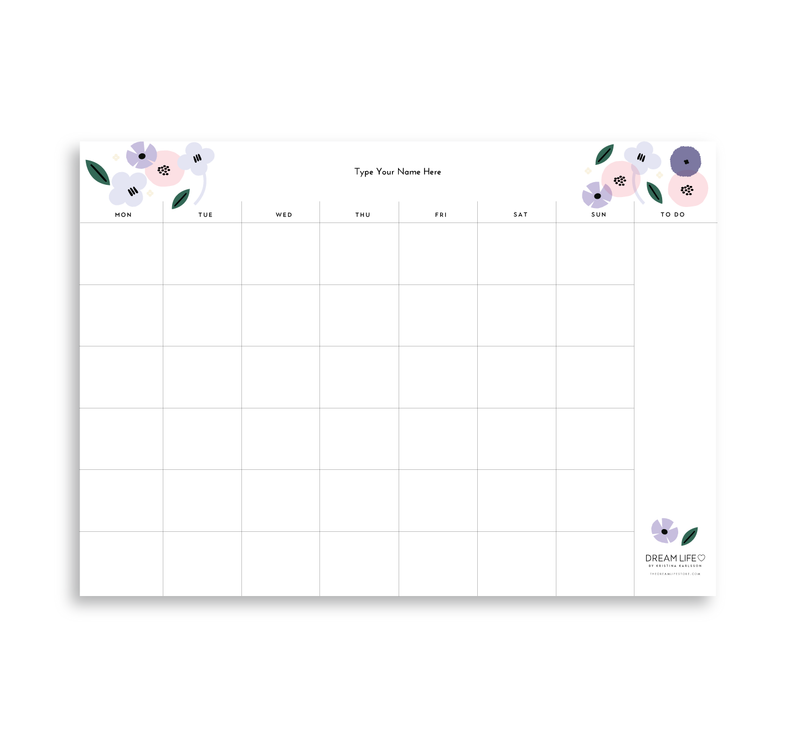 A4 Monthly Notepad - Summer - Lilac