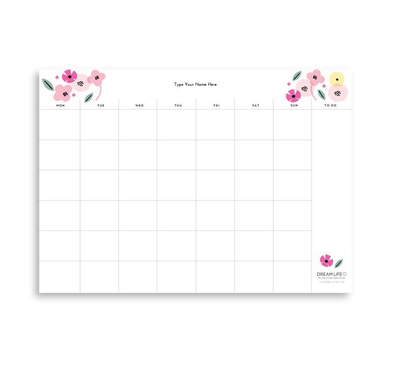 A4 Monthly Notepad - Summer - Pink