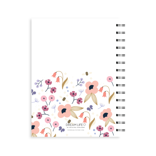 A5 2023 Spiral Vertical Weekly Diary – Spring - Pink