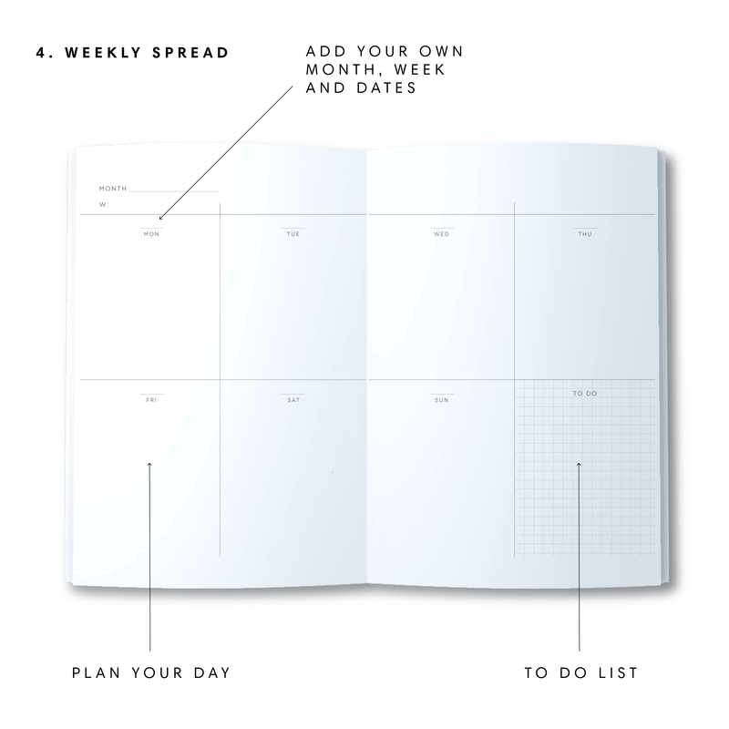 A5 Spiral Planner Undated - Plan It Out - Green