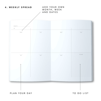 A5 Spiral Planner Undated - Plan It Out - Pink