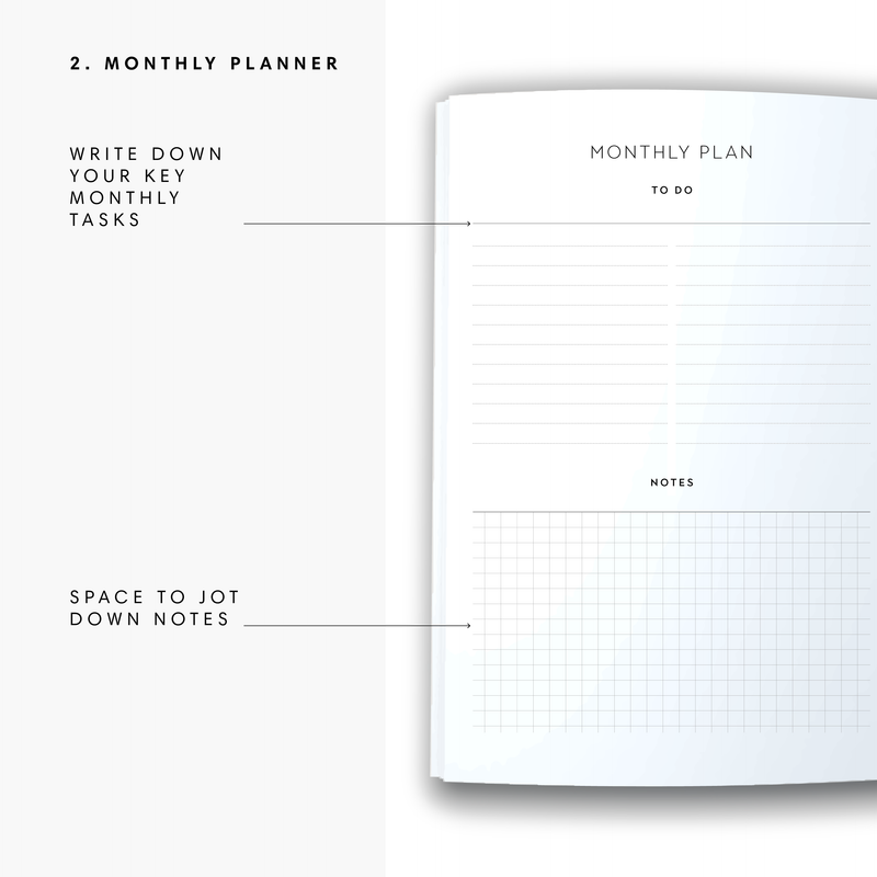 A5 Spiral Planner Undated - Plan It Out - Blue