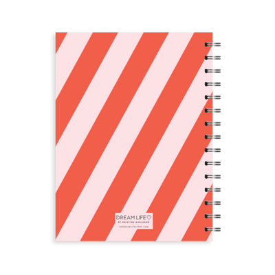 A5 2023 Spiral Vertical Weekly Diary – Stripe - Red