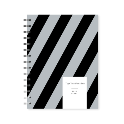 A5 2023 Spiral Vertical Weekly Diary – Stripe - Black