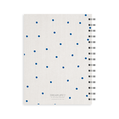 A5 Spiral Journal - Linen Look Dots - Blue