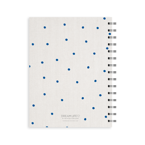 A5 Spiral Journal - Linen Look Dots - Blue