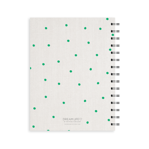 A5 2023 Spiral Week to a Page Diary - Linen Look - Green