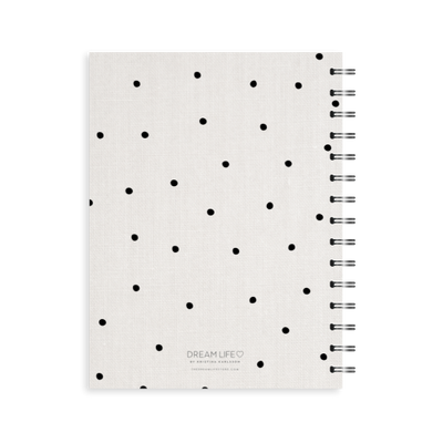 A5 Spiral Journal - Linen Look Dots - Black