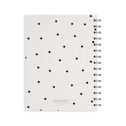 A5 Spiral Journal - Linen Look Dots - Black