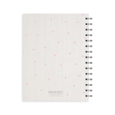 A5 Spiral Journal - Linen Look Dots - Pink
