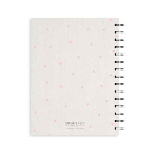 A5 2023 Spiral Week to a Page Diary - Linen Look - Pink
