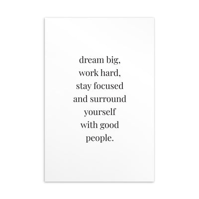 DREAM BIG, WORK HARD Art Card