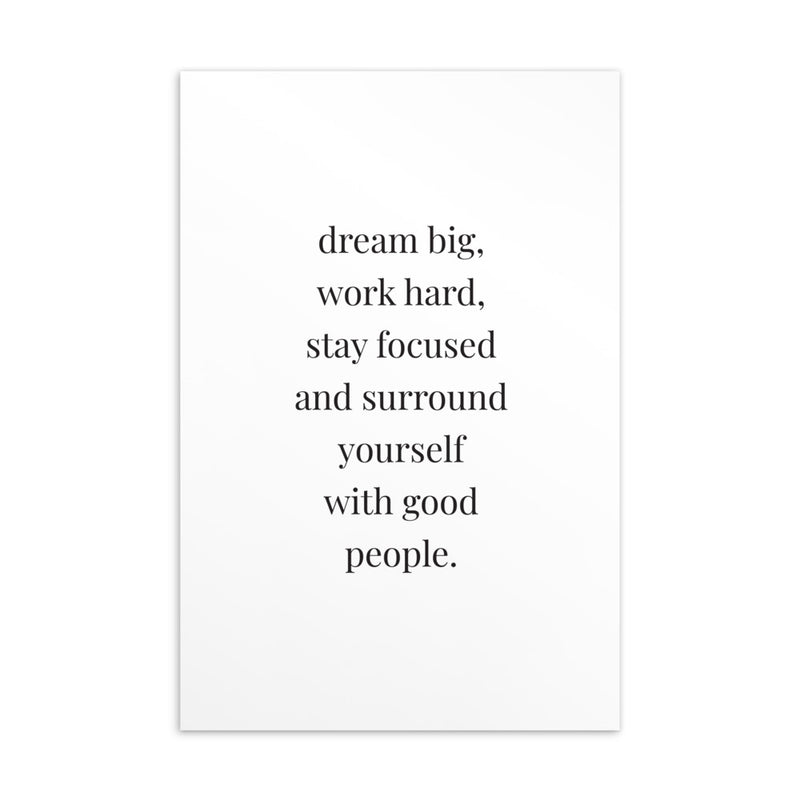 DREAM BIG, WORK HARD Art Card