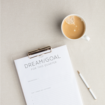 TOP 3 DREAMS/GOALS FOR THE QUARTER Downloadable PDF