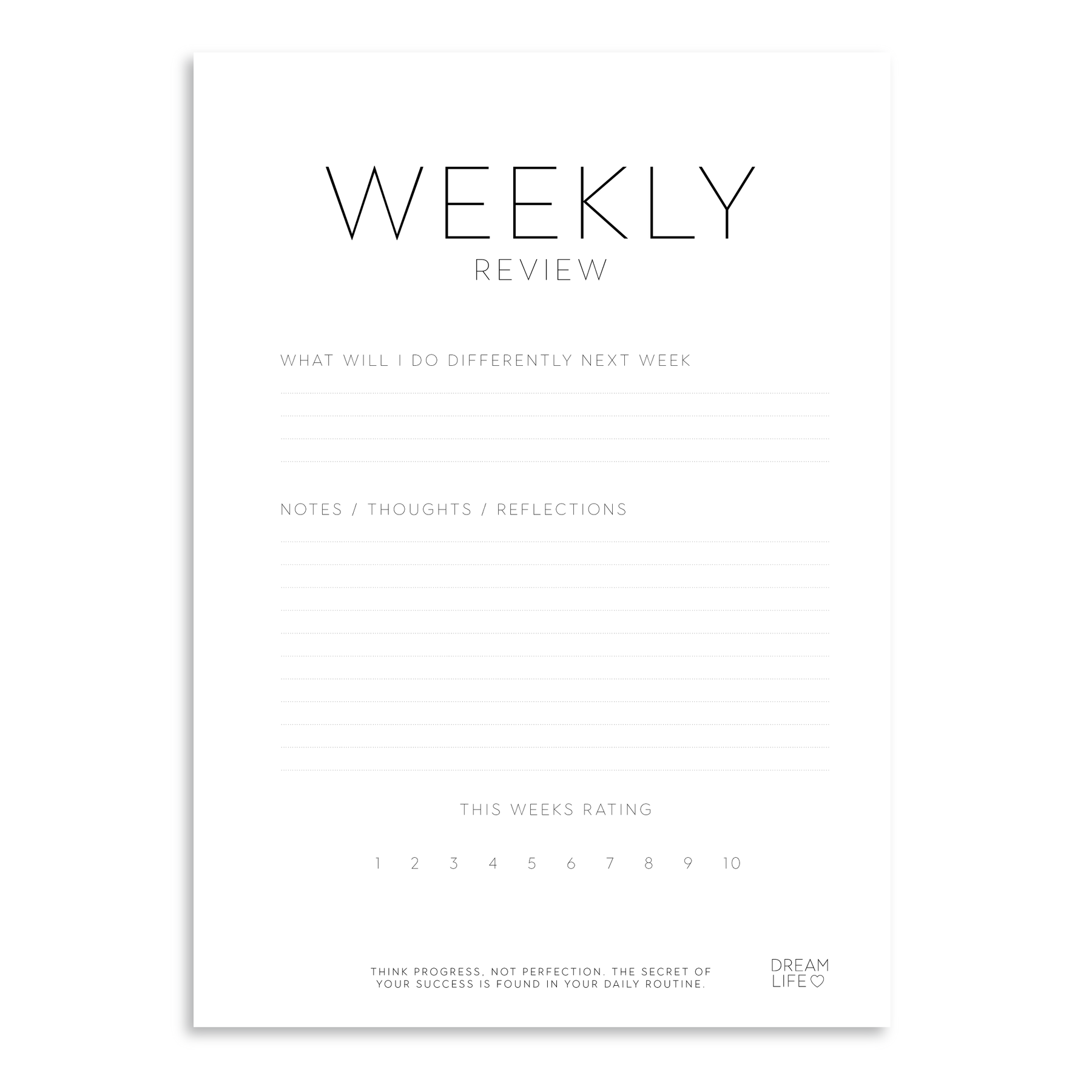 Free Weekley Review.pdf WEEKLY REVIEW Downloadable PDF – Dream Life